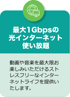 最大1Gbpsの光インターネット使い放題